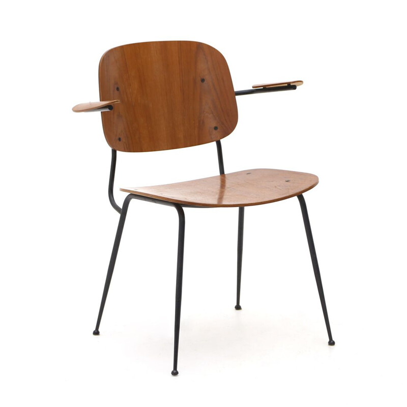 Silla Soborg vintage con reposabrazos de Børge Morgensen para Fredericia, 1950