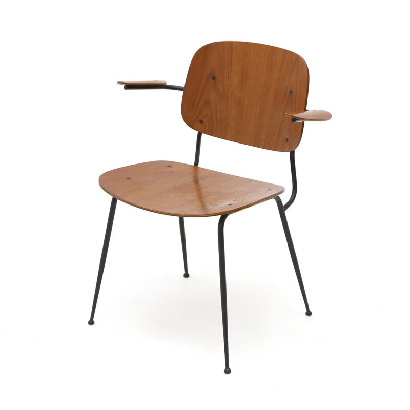 Mid century Soborg chair with armrests by Børge Morgensen for Fredericia, 1950s