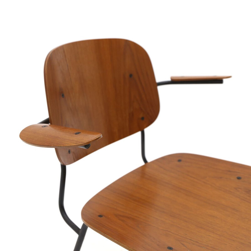 Silla Soborg vintage con reposabrazos de Børge Morgensen para Fredericia, 1950