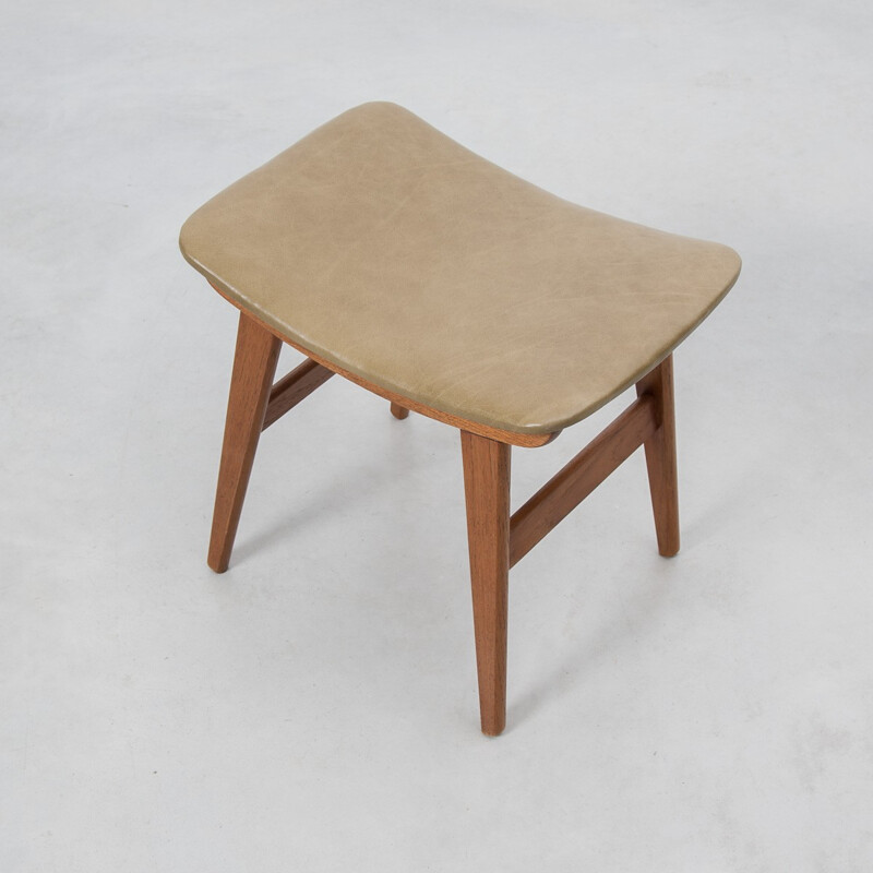 Pair of Danish footstools in leather - 1950s