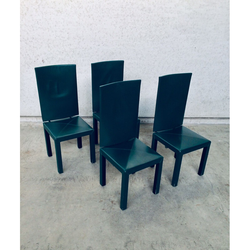 Set of 4 vintage high back chairs by Paolo Piva for B et B Italia Arcadia Arcara, Italy 1980