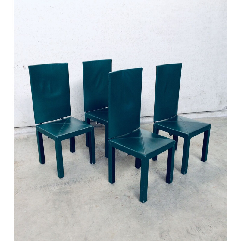 Set of 4 vintage high back chairs by Paolo Piva for B et B Italia Arcadia Arcara, Italy 1980