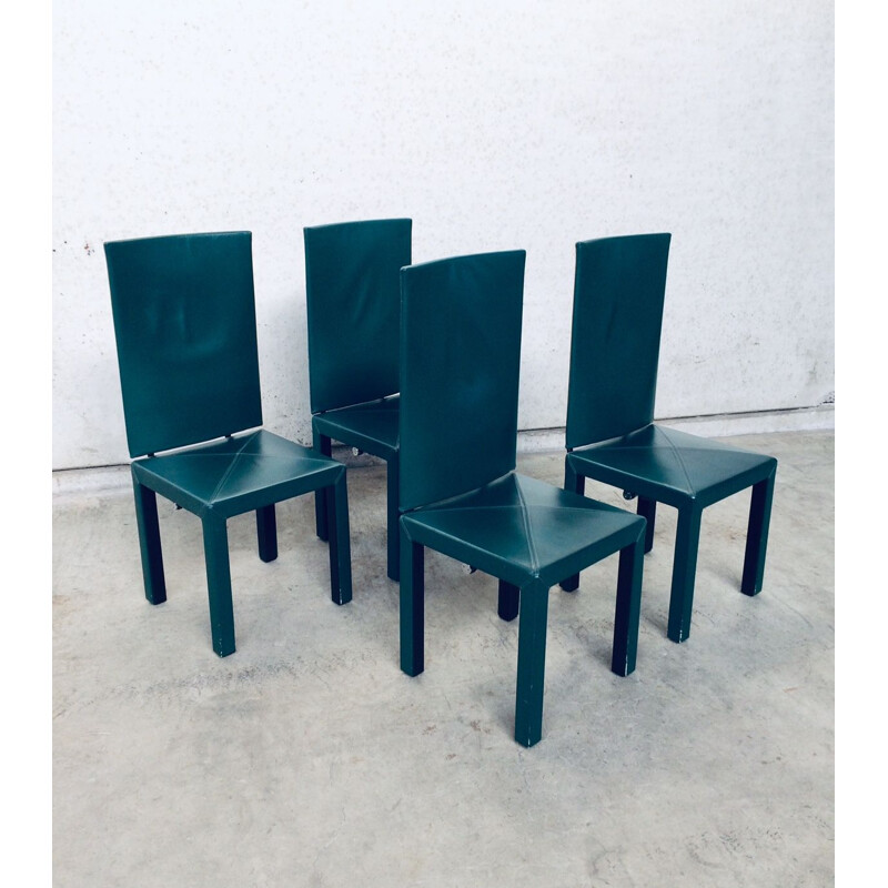 Set van 4 vintage stoelen met hoge rugleuning van Paolo Piva voor B et B Italia Arcadia Arcara, Italië 1980