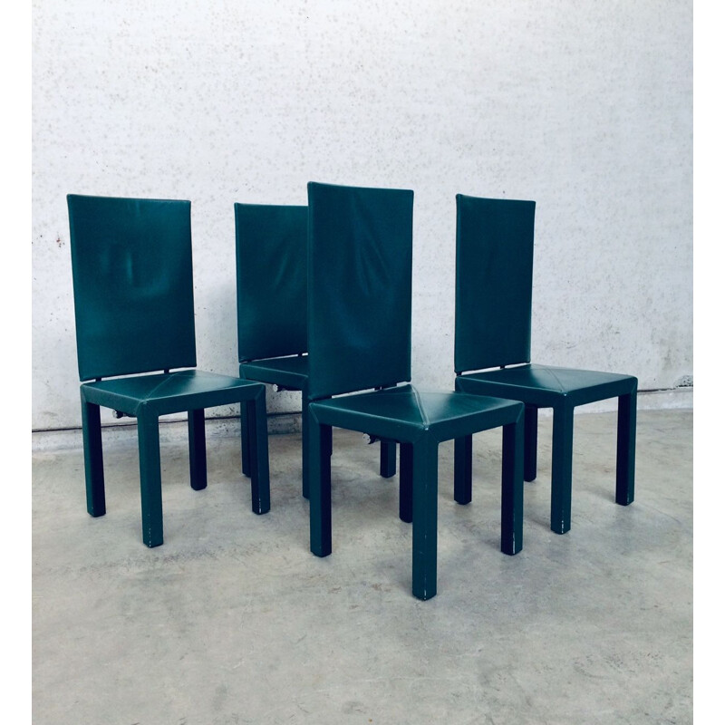 Set van 4 vintage stoelen met hoge rugleuning van Paolo Piva voor B et B Italia Arcadia Arcara, Italië 1980