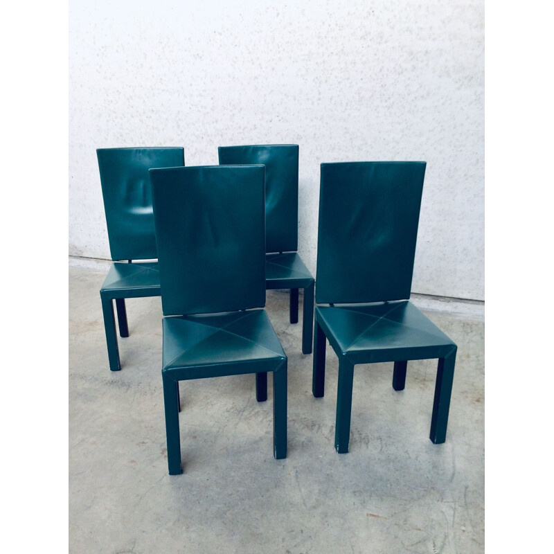 Set of 4 vintage high back chairs by Paolo Piva for B et B Italia Arcadia Arcara, Italy 1980