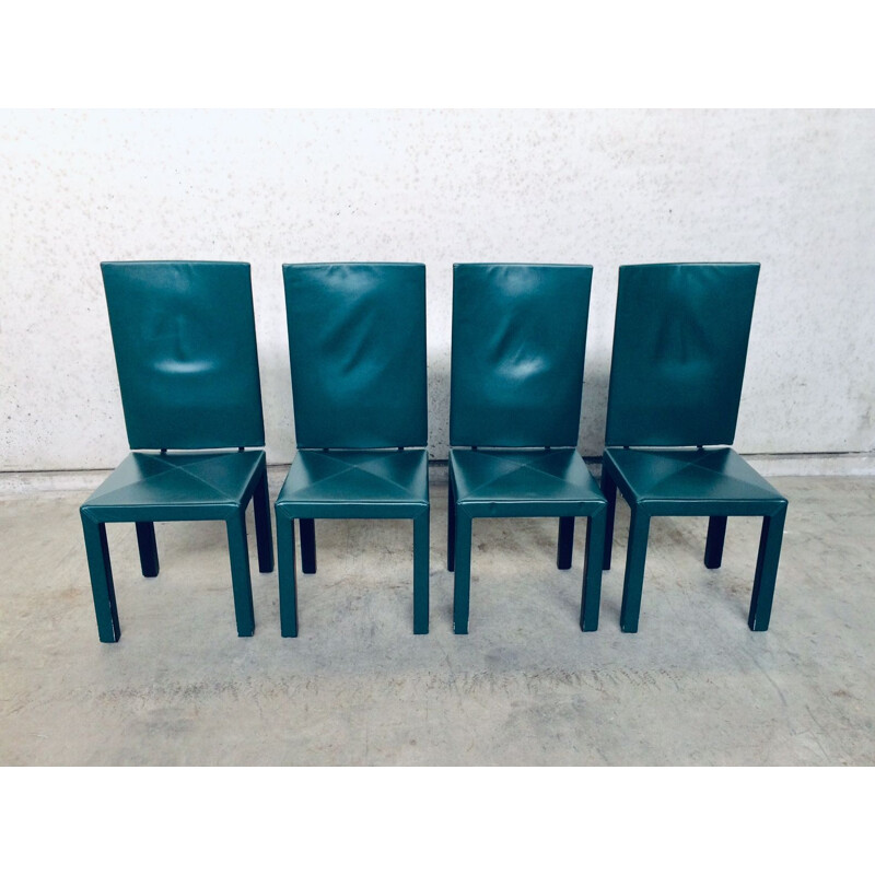 Set of 4 vintage high back chairs by Paolo Piva for B et B Italia Arcadia Arcara, Italy 1980