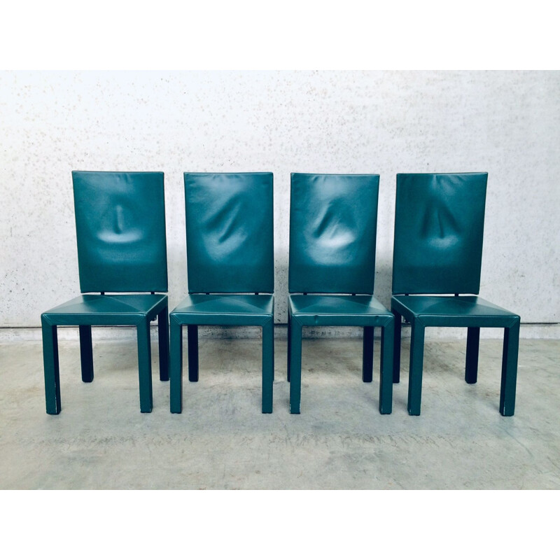 Set van 4 vintage stoelen met hoge rugleuning van Paolo Piva voor B et B Italia Arcadia Arcara, Italië 1980