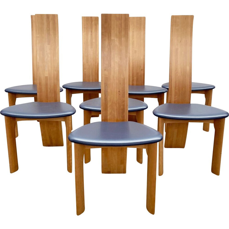 Set of 8 vintage dining chairs model "Iris" by Van Den Berghe Pauvers, Belgium 1960s