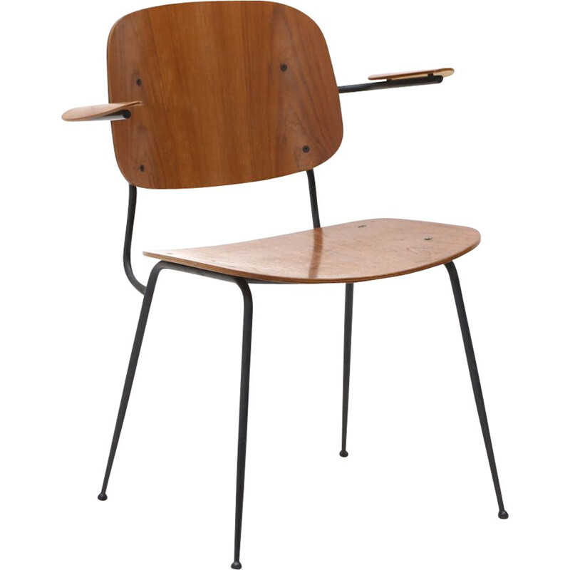 Vintage Soborg Stuhl mit Armlehnen von Børge Morgensen für Fredericia, 1950