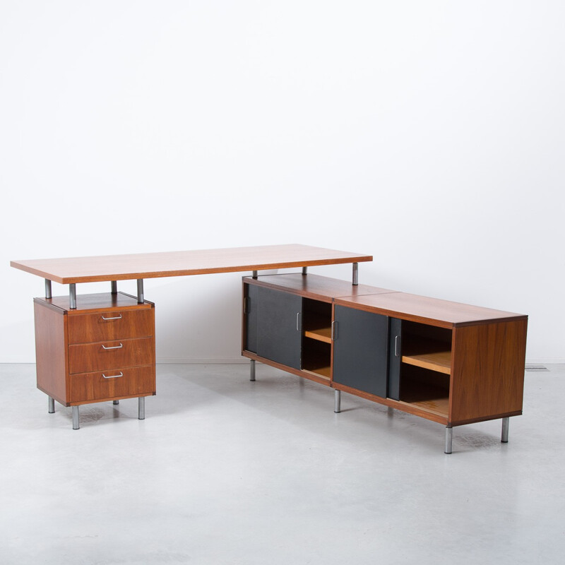 Pastoe L-shaped desk in teak, Cees BRAAKMAN - 1950