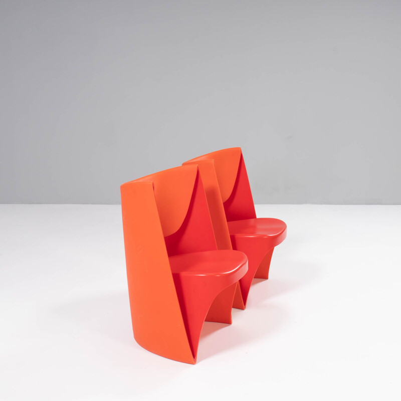 Paar Vintage-Sessel Nona Rota orange von Ron Arad für Cappellini, 2002