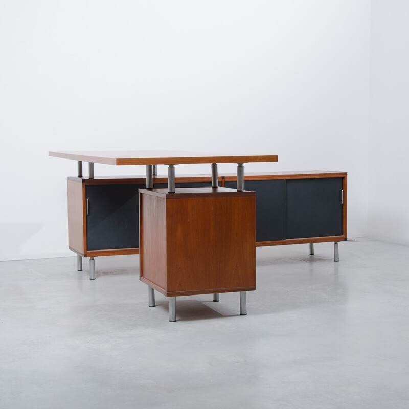 Pastoe L-shaped desk in teak, Cees BRAAKMAN - 1950