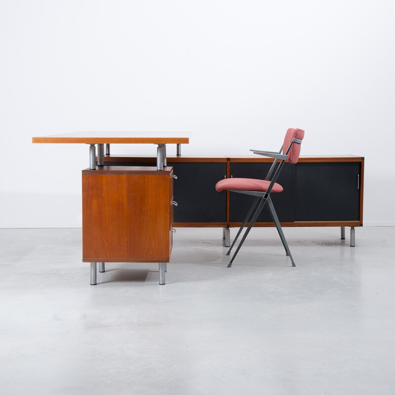 Pastoe L-shaped desk in teak, Cees BRAAKMAN - 1950