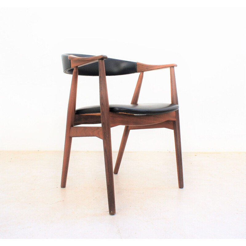 Fauteuil vintage scandinave en teck massif par Thomas Harlev pour Farstrup