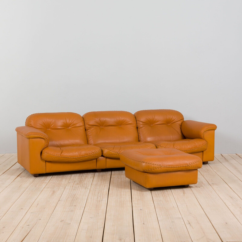 Mid century DS101 sofa with ottoman by De Sede