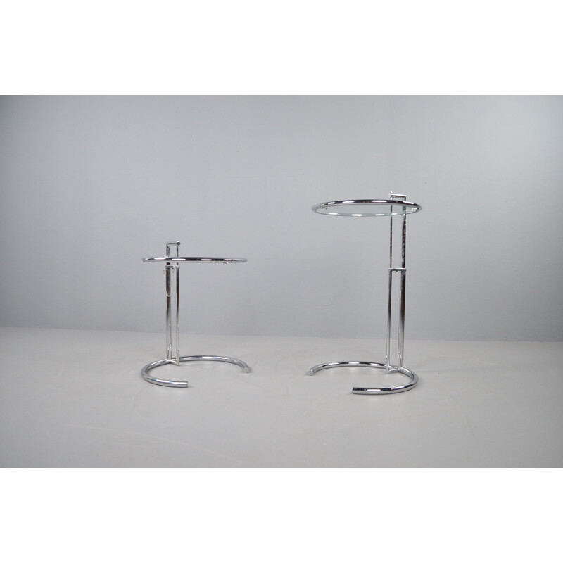 Pair of vintage E1027 adjustable side tables by Eileen Gray for Classicon