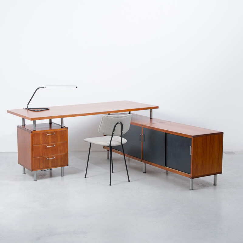 Pastoe L-shaped desk in teak, Cees BRAAKMAN - 1950