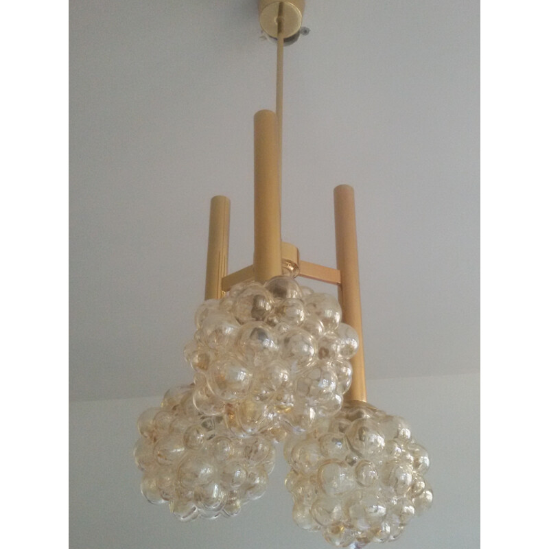  Limburg glass and metal chandelier, Helena TYNELL - 1960s