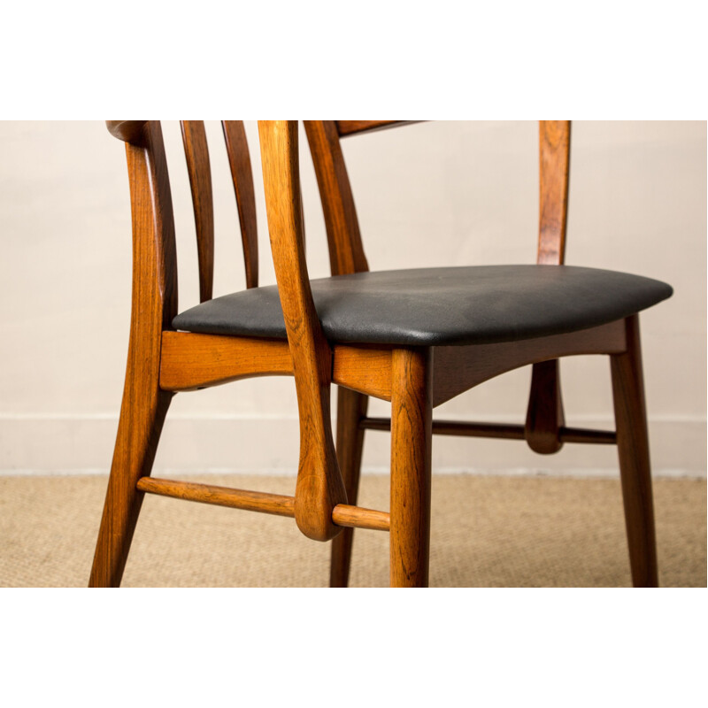 Pair of vintage rosewood "Eva" armchairs by Niels Koefoed for Koefoed Mobelfabrik, Denmark 1960