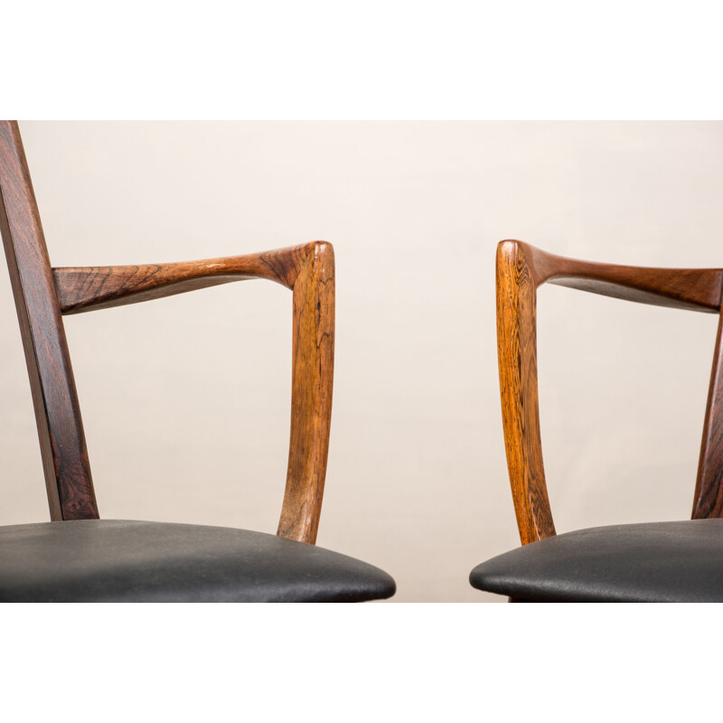 Pair of vintage rosewood "Eva" armchairs by Niels Koefoed for Koefoed Mobelfabrik, Denmark 1960