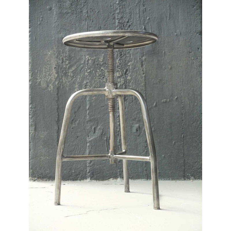 Set of 4 adjustable medicine stools in metal - 1960s