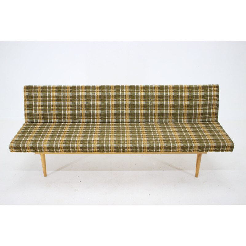 Vintage beechwood minimalist sofadaybed by Miroslav Navratil, Czechoslovakia 1960s