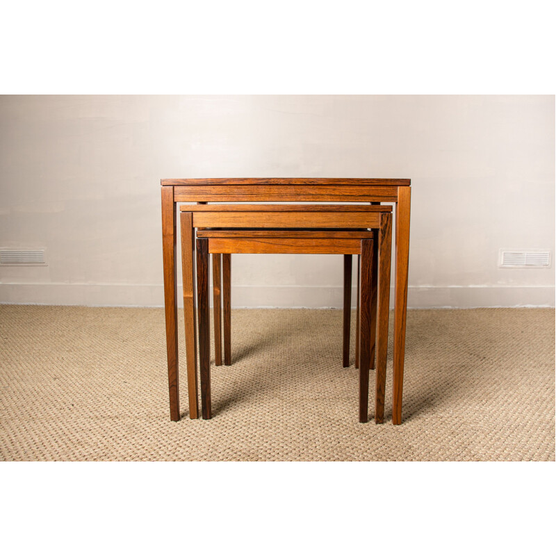 Vintage Danish nesting tables in rosewood by Johannes Andersen for CFC Silkeborg, 1962