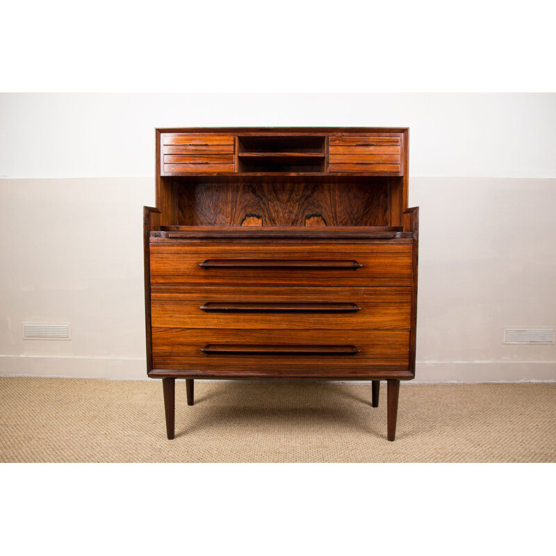 Vintage rosewood secretary by Ejvind. A. Johansson for Ivan Gern Mobelfabrik, Denmark 1960