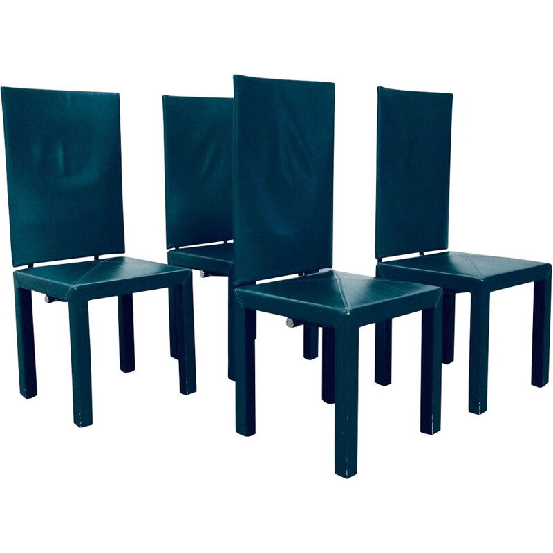 Set of 4 vintage high back chairs by Paolo Piva for B et B Italia Arcadia Arcara, Italy 1980