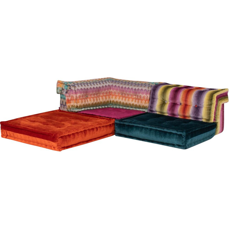 Vintage Mah Jong Missoni sectional living room set by Hans Hopfer for Roche Bobois, 1970s