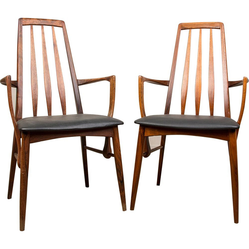 Pair of vintage rosewood "Eva" armchairs by Niels Koefoed for Koefoed Mobelfabrik, Denmark 1960