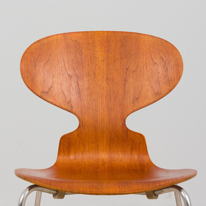 Silla de teca vintage 3101 de Arne Jacobsen para Fritz Hansen, Dinamarca 1967