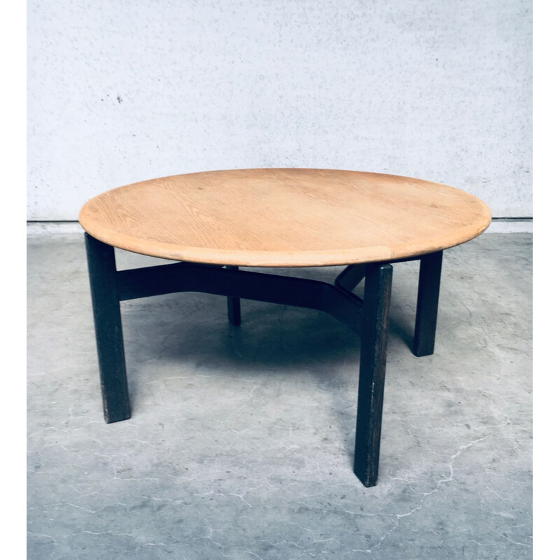 Scandinavische vintage ronde houten tafel, 1970