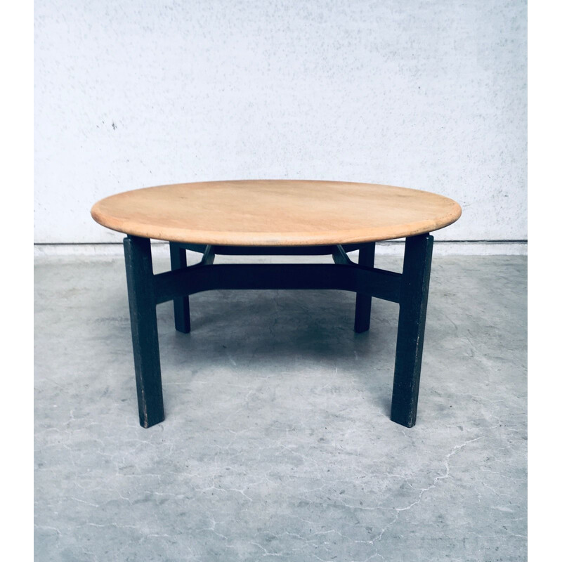 Mid century Scandinavian round wooden dining table, 1970s