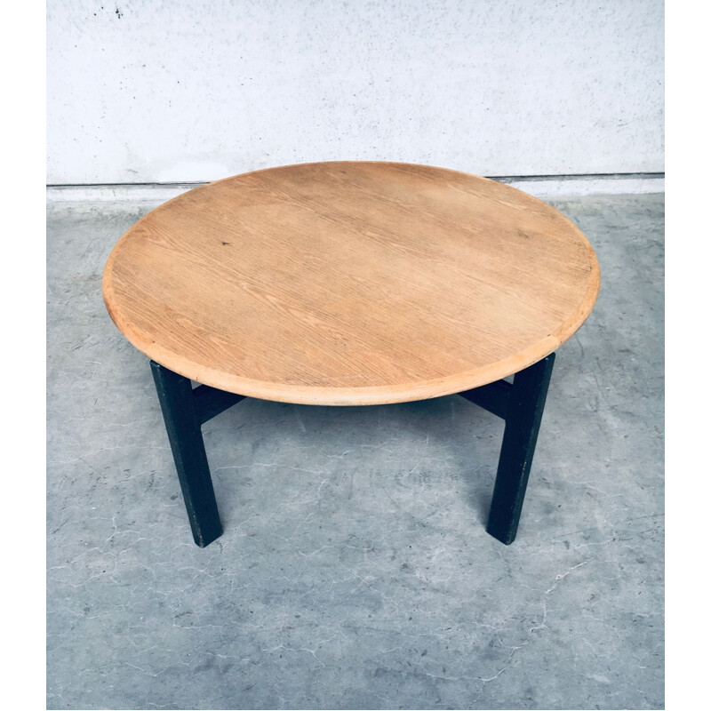 Mid century Scandinavian round wooden dining table, 1970s