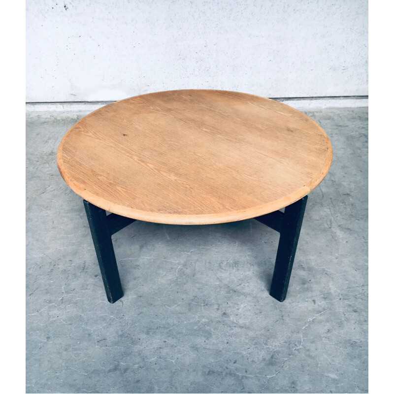 Scandinavische vintage ronde houten tafel, 1970