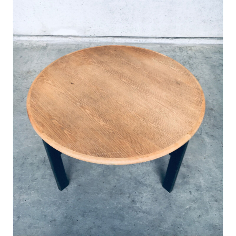 Mid century Scandinavian round wooden dining table, 1970s