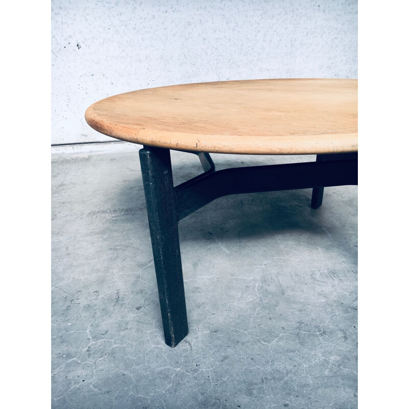 Table ronde scandinave vintage en bois, 1970