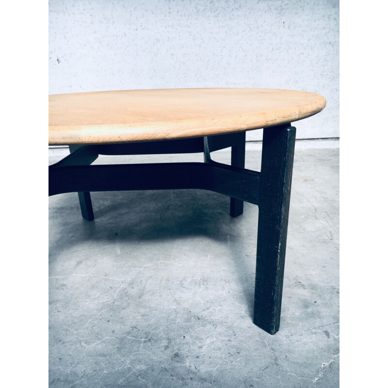 Scandinavische vintage ronde houten tafel, 1970