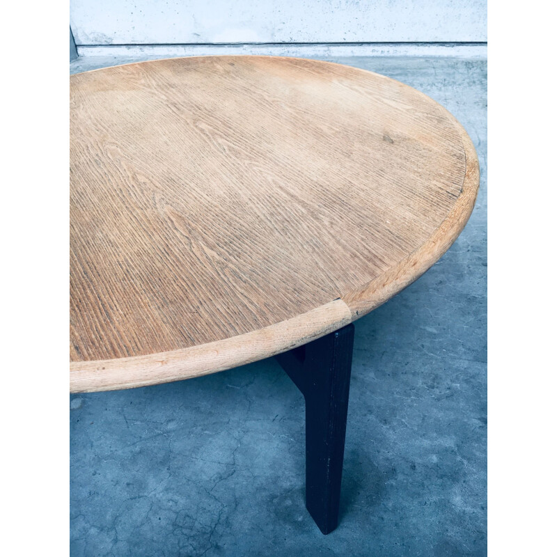 Scandinavische vintage ronde houten tafel, 1970