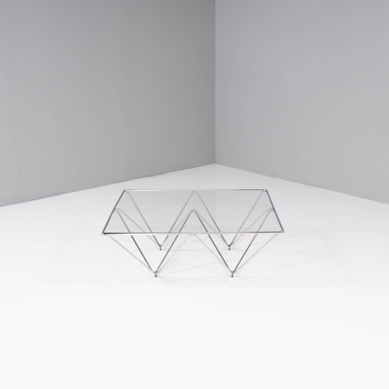 Vintage Alanda glass coffee table by Paolo Piva for B&B Italia, 1980s