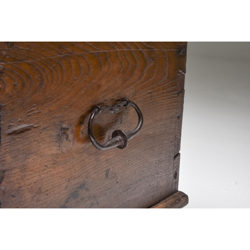 Vintage oakwood chest, France 1850s