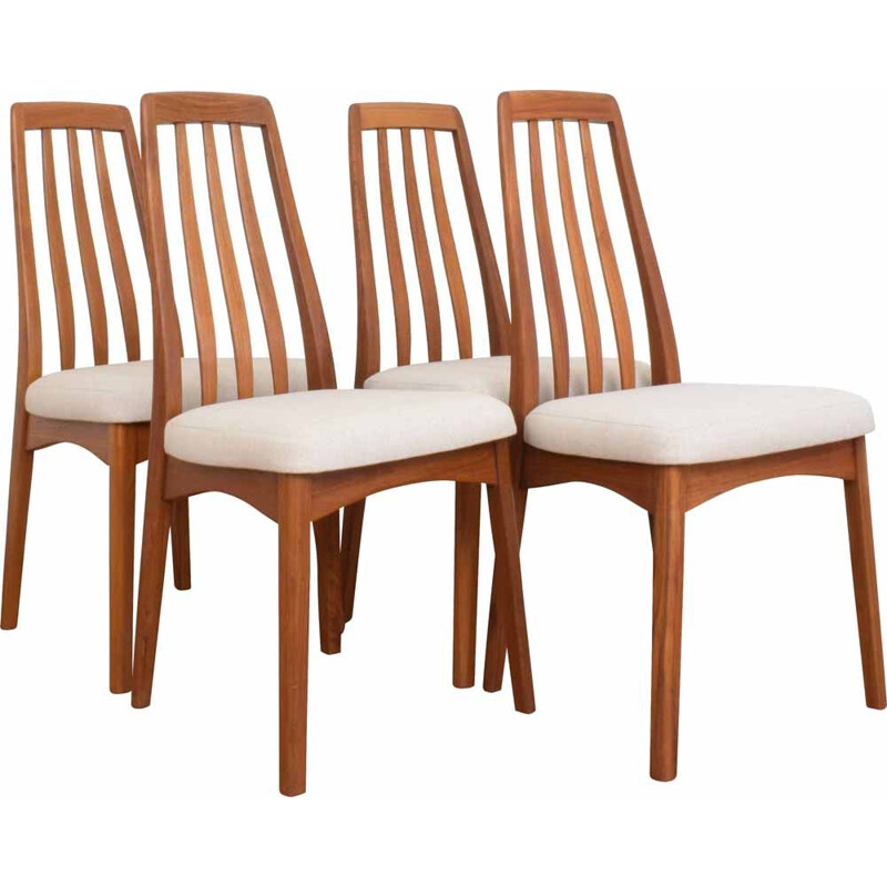Conjunto de 4 cadeiras de teca vintage de Benny Linden, Tailândia 1970