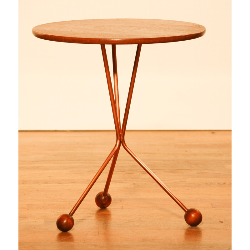 Alberts Tibro tea table in teak and copper, Albert LARSSON - 1950s