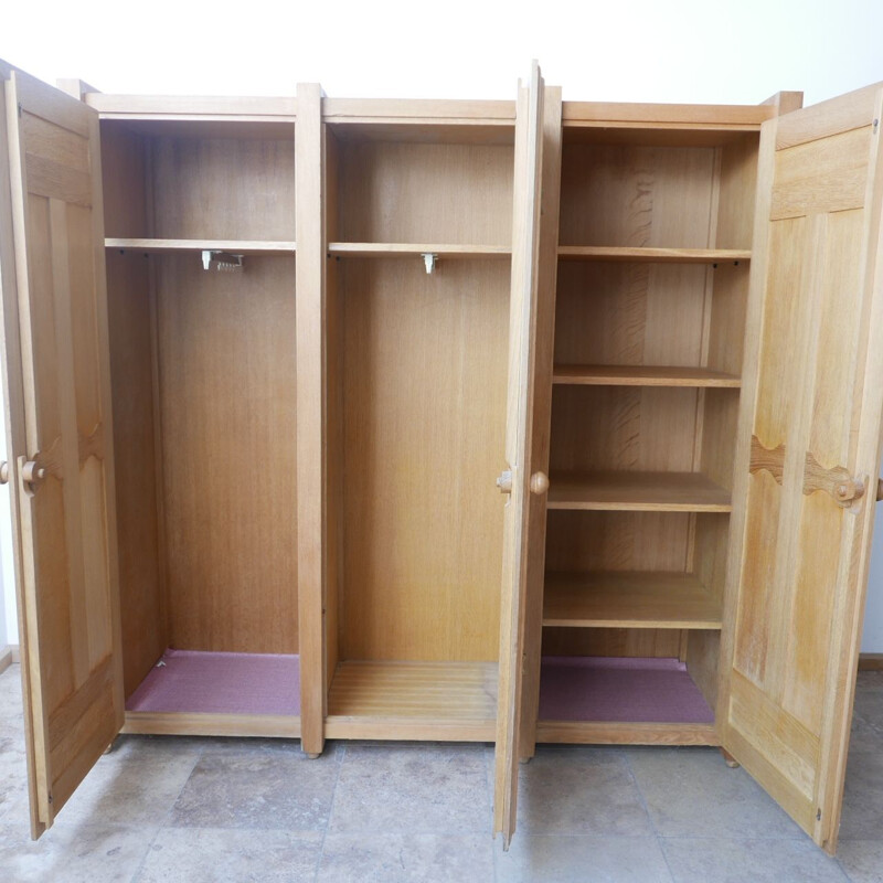 Vintage oak cabinet by Guillerme et Chambron, France 1960