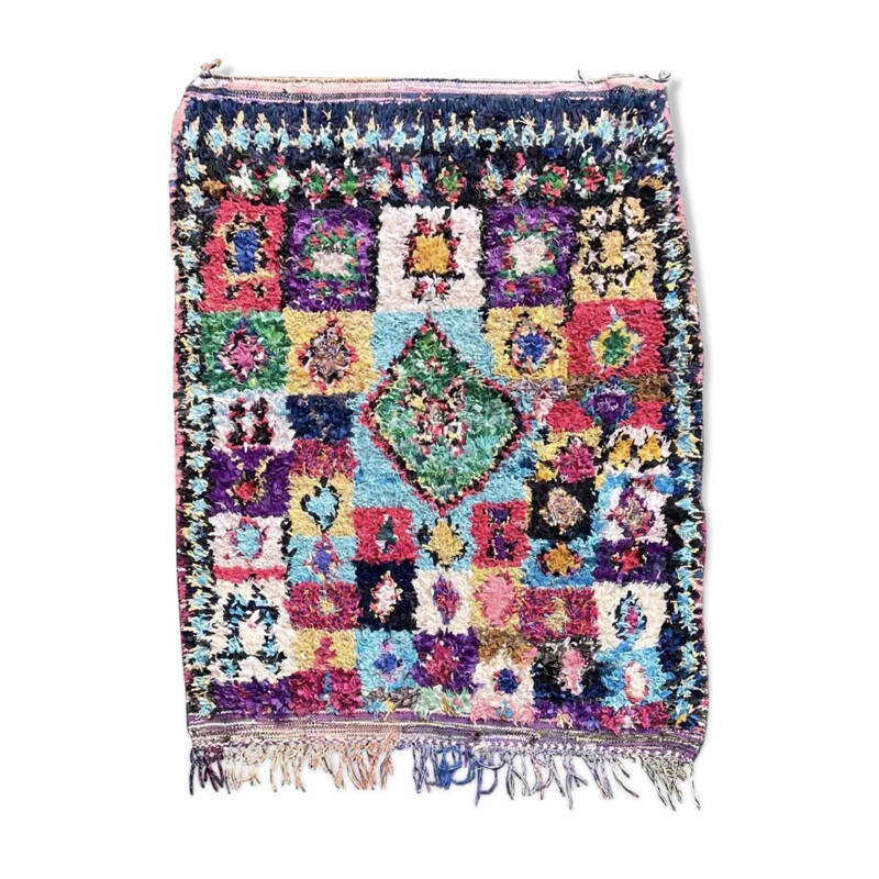 Vintage Berber Boucherouite rug, Morocco 2000