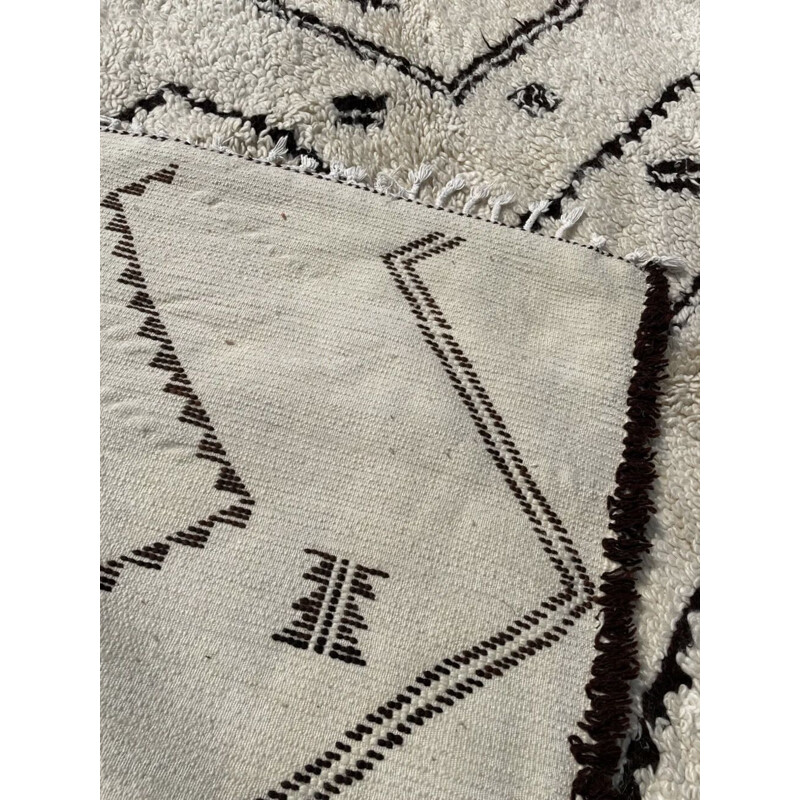 Vintage Berber beni ourain wollen tapijt, Marokko 2000