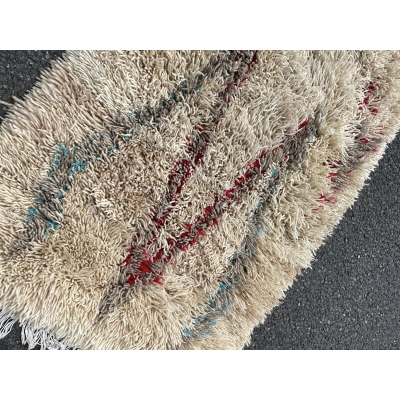 Vintage-Teppich Berbere Azilal aus Wolle, Marokko 1990