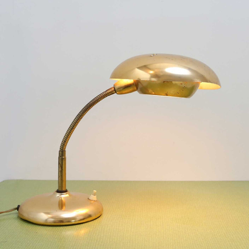 Mid-century golden table lamp