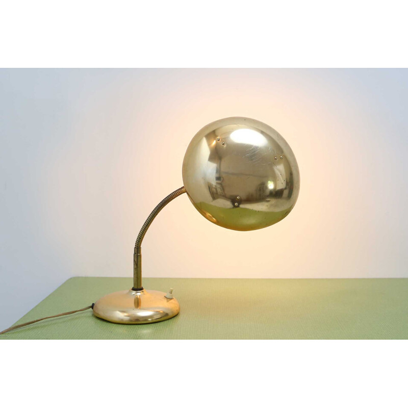 Mid-century golden table lamp